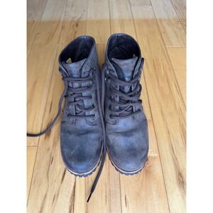 Cole Haan Waterproof Brown Leather Lace Up Combat Hiking Boots  6.5B